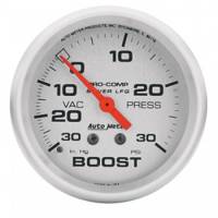 Auto Meter Silver Pro-Comp Boost/Vacuum Gauge - 2-5/8 in.