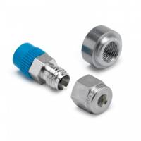Auto Meter Pyrometer Probe Fitting - 3/16" Compression To 1/8" NPT Connector Fitting and Mating 1/8" NPT Weld Fitting