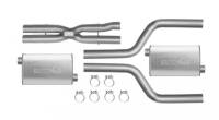 DynoMax Dual Super Turbo Exhaust System Cat Back 2-1/2" Tailpipe Steel - Aluminized