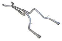 Pypes Performance Exhaust Mid Muffler Exhaust System Cat-Back 2-1/2" Diameter 4" Polished Tips - Stainless