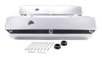 Racing Power Tall Valve Covers Hardware Breather Holes Fabricated Aluminum - Clear Anodize