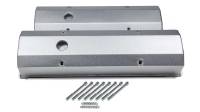 PRW INDUSTRIES Tall Valve Covers Breather Hole Hardware Aluminum - Silver Anodize