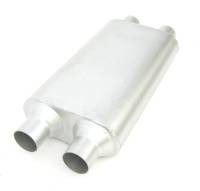 DynoMax Performance Exhaust Thrush Welded Muffler 2-1/4" Offset Inlet/Outlet 17 x 4 x 9-1/2 x 6" Oval Body 23" Long - Steel