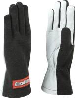 RaceQuip Gloves - RaceQuip 350 Basic Race Gloves - $36.95 - RaceQuip - RaceQuip 350 Basic Race Glove - Non-SFI Rated - Black/White - Large