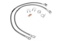 Rough Country DOT Approved Brake Hose Kit PTFE Lined Braided Stainless 4 to 6" Lift - Front