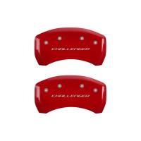 Brake Systems And Components - Disc Brake Caliper Covers - MGP Caliper Covers - Mgp Caliper Cover Challenger Logo Front Brake Caliper Cover RT Logo Rear Aluminum Red - Mopar LC-Body 2011-13