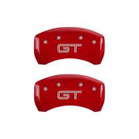 Brake System - Brake Systems And Components - MGP Caliper Covers - Mgp Caliper Cover Mustang Logo Front Brake Caliper Cover GT Logo Rear Aluminum Red - Ford Mustang 2005-10