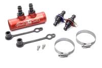 Hot Head Engine Heaters Pro Heater Check Valve Kit 1-3/4" Diameter Two 1/2" Hose Barb Panel Mount Adapter/Dust Caps/Ring Clamps - Aluminum