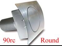 Hagan Street Rod Necessities - Hagan Street Rod Necessities 3-1/2" Round Door Fuel Door 90 Degree Filler Spout Curved Surface Steel