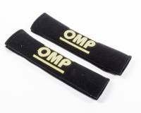Seat Belt and Harness Parts & Accessories - Harness Pads - OMP Racing - OMP Racing Velcro Closure Harness Pad Black Velour 2" Belts - Pair