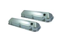 Specialty Products Stock Height Valve Covers Baffled Breather Holes Steel - Chrome - Big Block Ford - Pair