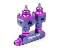 MagnaFuel Two Regulators Nitrous Oxide Fuel Pressure Regulator Kit Fuel Block Fittings Aluminum - Purple Anodize