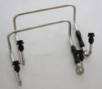 Carburetor Accessories and Components - Carburetor Fuel Lines - Blower Drive Service - BLOWER DRIVE SERVICE 6 AN Single Male Inlet Carburetor Fuel Line 6 AN Dual Outlets Stainless Polished - Dual Dominator Carbs