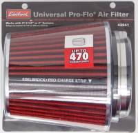 Edelbrock Pro-Flo Air Filter Element Conical 6" Base - 4-3/4" Top Diameter - 6-3/4" Tall - Chrome/Red