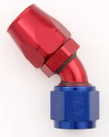 XRP Hose End Fitting 45 Degree 20 AN Hose to 20 AN Female Aluminum - Red/Blue Anodize