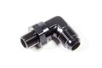 Triple X Adapter Fitting 90 Degree 10 AN Male to 3/8" NPT Male Swivel Aluminum - Black Anodize