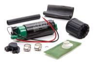 AEM High Flow -" Tank Electric Fuel Pump 320 lph at 43 psi Offset Filter Sock Inlet 8mm Hose Barb Outlet - Install Kit
