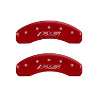 Brake Systems And Components - Disc Brake Caliper Covers - MGP Caliper Covers - Mgp Caliper Cover Camaro RS Script Logo Brake Caliper Cover Aluminum Red Chevy Camaro 2010-15 - Set of 4