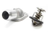 Water Necks and Thermostat Housings - Water Necks and Components - Chevrolet Performance - GM 1-1/2" ID Hose Water Neck and Thermostat 186 Degree Thermostat Replacement Aluminum - Natural