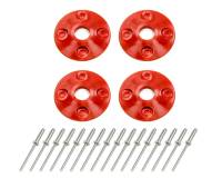 Dominator Racing Products 1-1/2" OD Scuff Plate 1/2" ID Screw On Plastic - Red