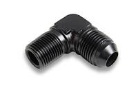 Earl's Products Adapter Fitting 90 Degree 3 AN Male to 1/8" NPT Male Aluminum - Black Anodize