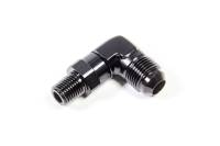 Triple X Adapter Fitting 90 Degree 8 AN Male to 1/4" NPT Male Swivel Aluminum - Black Anodize