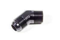 NPT to AN Fittings and Adapters - 45° Male NPT to Male AN Flare Adapters - Triple X Race Components - Triple X Race Co. Adapter Fitting 45 Degree 12 AN Male to 3/4" NPT Male Aluminum - Black Anodize