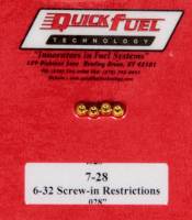 Quick Fuel Technology 6-32 Thread Carburetor Emulsion Jet Blank Brass Quick Fuel Carburetors - Set of 4