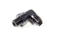 Triple X Adapter Fitting 90 Degree 8 AN Male to 3/8" NPT Male Swivel Aluminum - Black Anodize