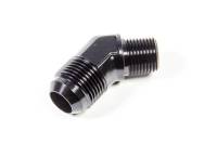 NPT to AN Fittings and Adapters - 45° Male NPT to Male AN Flare Adapters - Triple X Race Components - Triple X Race Co. Adapter Fitting 45 Degree 12 AN Male to 1/2" NPT Male Aluminum - Black Anodize