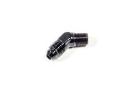 NPT to AN Fittings and Adapters - 45° Male NPT to Male AN Flare Adapters - Triple X Race Components - Triple X Race Co. Adapter Fitting 45 Degree 4 AN Male to 1/8" NPT Male Aluminum - Black Anodize