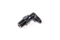 Triple X Adapter Fitting 90 Degree 4 AN Male to 1/4" NPT Male Swivel Aluminum - Black Anodize
