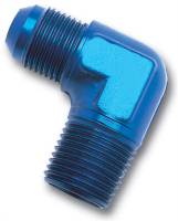 Russell Adapter Fitting 90 Degree 6 AN Male to 3/8" NPT Male Aluminum - Blue Anodize