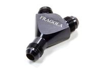 Adapters and Fittings - Distribution and Y-Block Adapters - Fragola Performance Systems - Fragola Performance Systems Y Block Fitting 8 AN Male Aluminum Black Anodize - Each