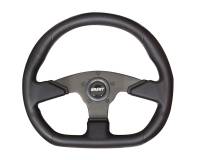 Grant Steering Wheels Performance and Race Steering Wheel 13-3/4 x 11-3/4" Diameter Oval 3-Spoke - Black Leather Grip