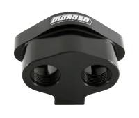Moroso Performance Products Two 12 AN Female Inlets Remote Thermostat Housing Aluminum - Black Anodize