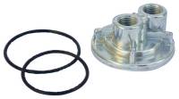 Perma-Cool Bypass Oil Filter Adapter 13/16-16" Center Thread Two 1/2" NPT Female Ports Billet Aluminum - Natural