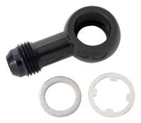 Fuel System Fittings, Adapters and Filters - Fuel Injection Inlet Fittings - Russell Performance Products - Russell Adapter Banjo Fitting Straight 6 AN Male to 12 mm Banjo Aluminum - Black Anodize