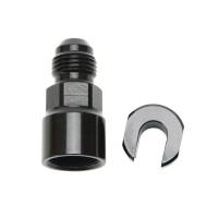 Russell Performance Products Fuel Injection Adapter Fitting Straight 6 AN Male to 5/16" Female Quick Connect Aluminum - Black Anodize