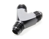 Distribution and Y-Block Adapters - Male AN Flare Y-Block Adapters - Vibrant Performance - Vibrant Y Block Fitting 10 AN Male Inlet Dual 10 AN Male Outlets Aluminum - Black Anodize