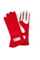 RJS Racing Gloves - RJS Single Layer Gloves - $44.99 - RJS Racing Equipment - RJS Nomex® 1 Layer Driving Gloves - Red - Small