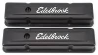 Edelbrock Signature Series Valve Cover - Small Block Chevrolet-'59-'86-Tall - Black