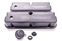 Ford Racing Tall Valve Covers Baffled Breather Hole Oil Fill Cap - Ford Racing Logo - Black Powder Coat