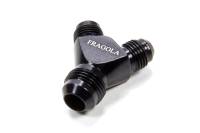 Fragola Performance Systems Y Block Fitting 8 AN Male Inlet Dual 6 AN Male Outlets Aluminum - Black Anodize