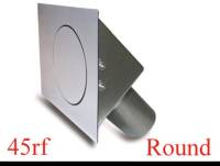 Hagan Street Rod Necessities 3-1/2" Round Door Fuel Door 45 Degree Filler Spout Flat Surface Steel