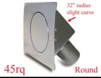 Hagan Street Rod Necessities - Hagan Street Rod Necessities 3-1/2" Round Door Fuel Door 45 Degree Filler Spout Flat Surface Steel