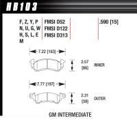 Brake Pad Sets - Circle Track - GM Pads (D52) - Hawk Performance - Hawk Performance Black Brake Pads - Fits Full Size GM Calipers