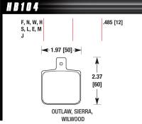 Sprint Car Parts - Brake Components - Hawk Performance - Hawk Performance Black Brake Pads - Fits Wilwood Dynalite Single, Outlaw 1000