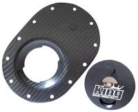 Air & Fuel System - King Racing Products - King Racing Products Positive Lock Cap Fuel Cell Filler Plate Flat Mount 12 Bolt Flange Vent Aluminum - Carbon Fiber Look