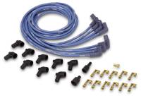 Moroso Blue Max Solid Core Racing Ignition Wire Set - 8 Cylinder Applications - Plug Terminals/Boots: 90; Dist - Terminals/Boots: HEI & Non-HEI; Wire Color: Blue